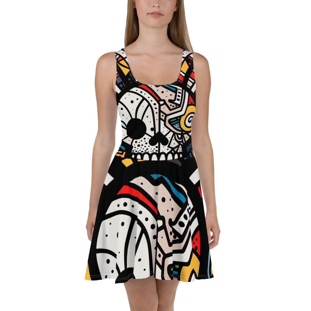 Lennie Lee Land - Skull bunny Skater Dress